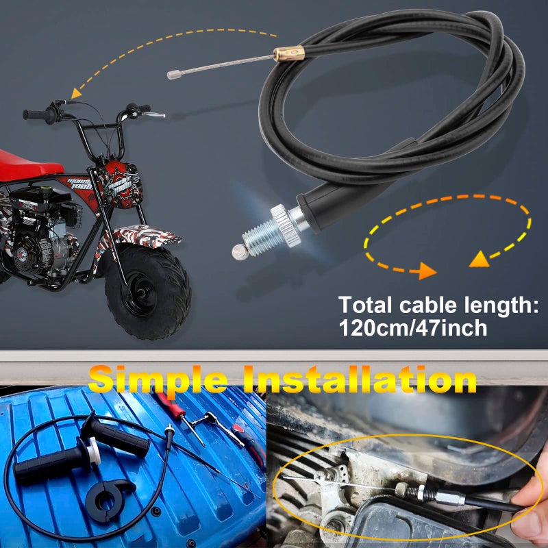 TOPEMAI مقابض مقبض الخانق وكابل للدراجة الرباعية ATV / الدراجة الترابية Baja Mini Bike Mb165 Mb200 196cc 200cc Doodlebug Bike مناسبة لشريط 22 مم من TOPEMAI - Image 3